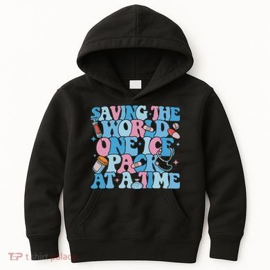 Saving The World One Ice Pack At A Time Kids Hoodie