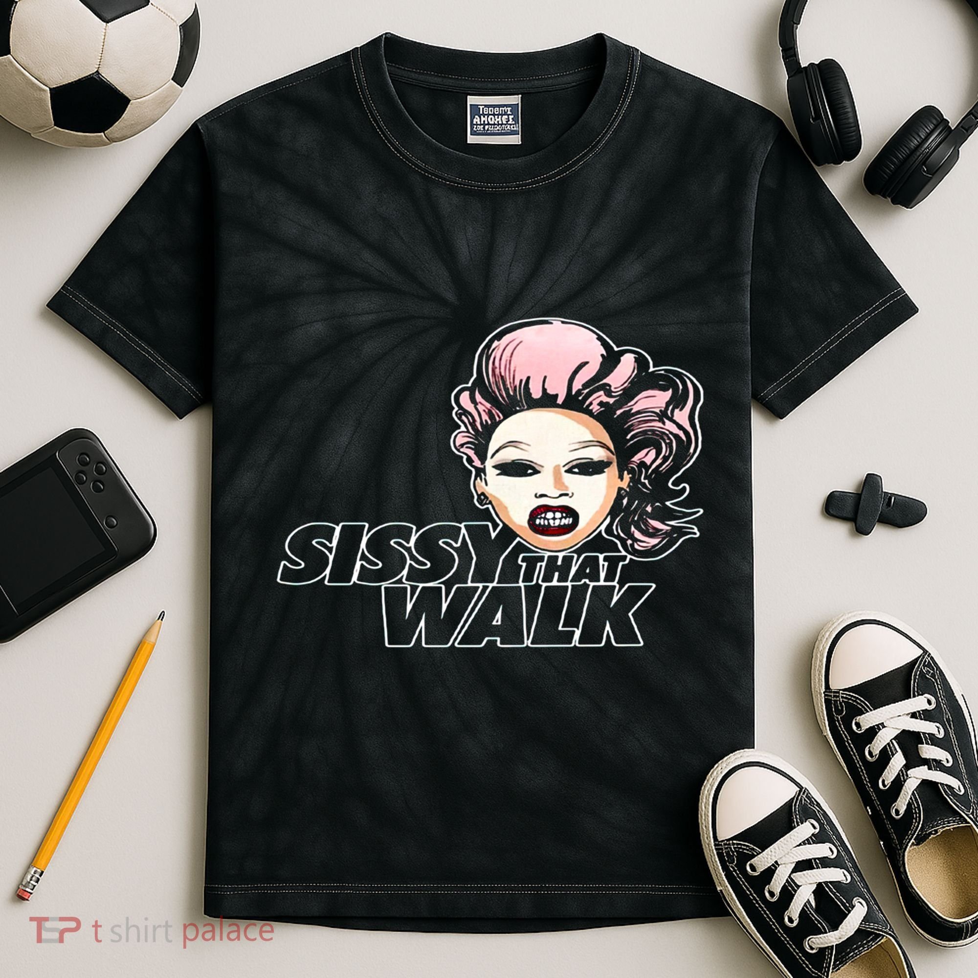 Sissy That Walk Drag Queen LGBT LGBTQ Pride Month Pride Ally Kids Tie-Dye T-Shirt