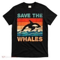 Save The Whales Retro Vintage Orca Whale T-Shirt thumb 0