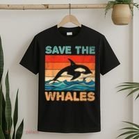 Save The Whales Retro Vintage Orca Whale T-Shirt thumb 2