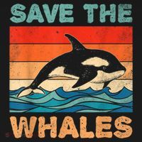 Save The Whales Retro Vintage Orca Whale T-Shirt thumb 7
