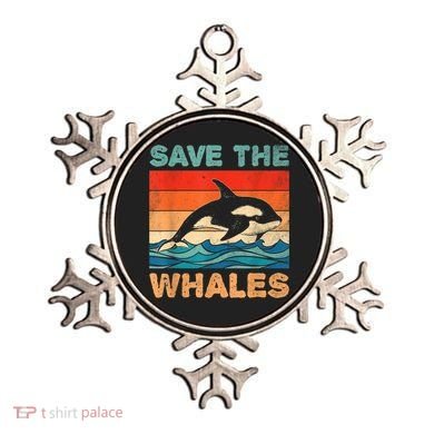 Save The Whales Retro Vintage Orca Whale Ornament