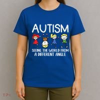 Seeing The World From A Different Angle Autism Awareness Day Gift T-Shirt thumb 4