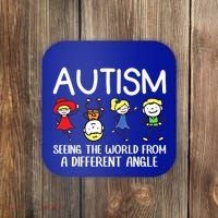 Seeing The World From A Different Angle Autism Awareness Day Gift Coaster thumb 0