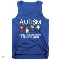Seeing The World From A Different Angle Autism Awareness Day Gift Tank Top thumb 0