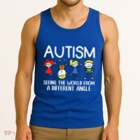 Seeing The World From A Different Angle Autism Awareness Day Gift Tank Top thumb 3