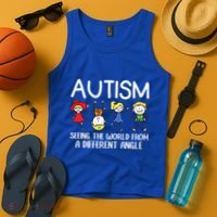 Seeing The World From A Different Angle Autism Awareness Day Gift Tank Top thumb 4