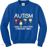 Seeing The World From A Different Angle Autism Awareness Day Gift Kids Sweatshirt thumb 0