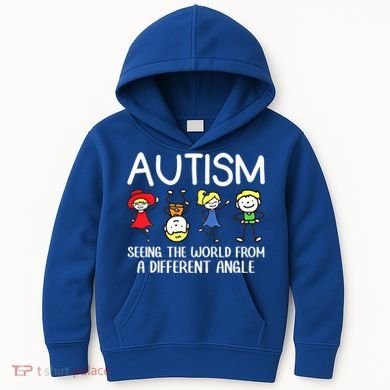 Seeing The World From A Different Angle Autism Awareness Day Gift Kids Hoodie