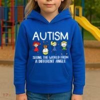 Seeing The World From A Different Angle Autism Awareness Day Gift Kids Hoodie thumb 3