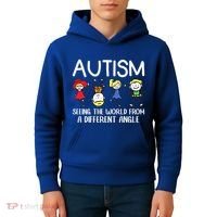 Seeing The World From A Different Angle Autism Awareness Day Gift Kids Hoodie thumb 4