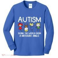 Seeing The World From A Different Angle Autism Awareness Day Gift Kids Long Sleeve Shirt thumb 0