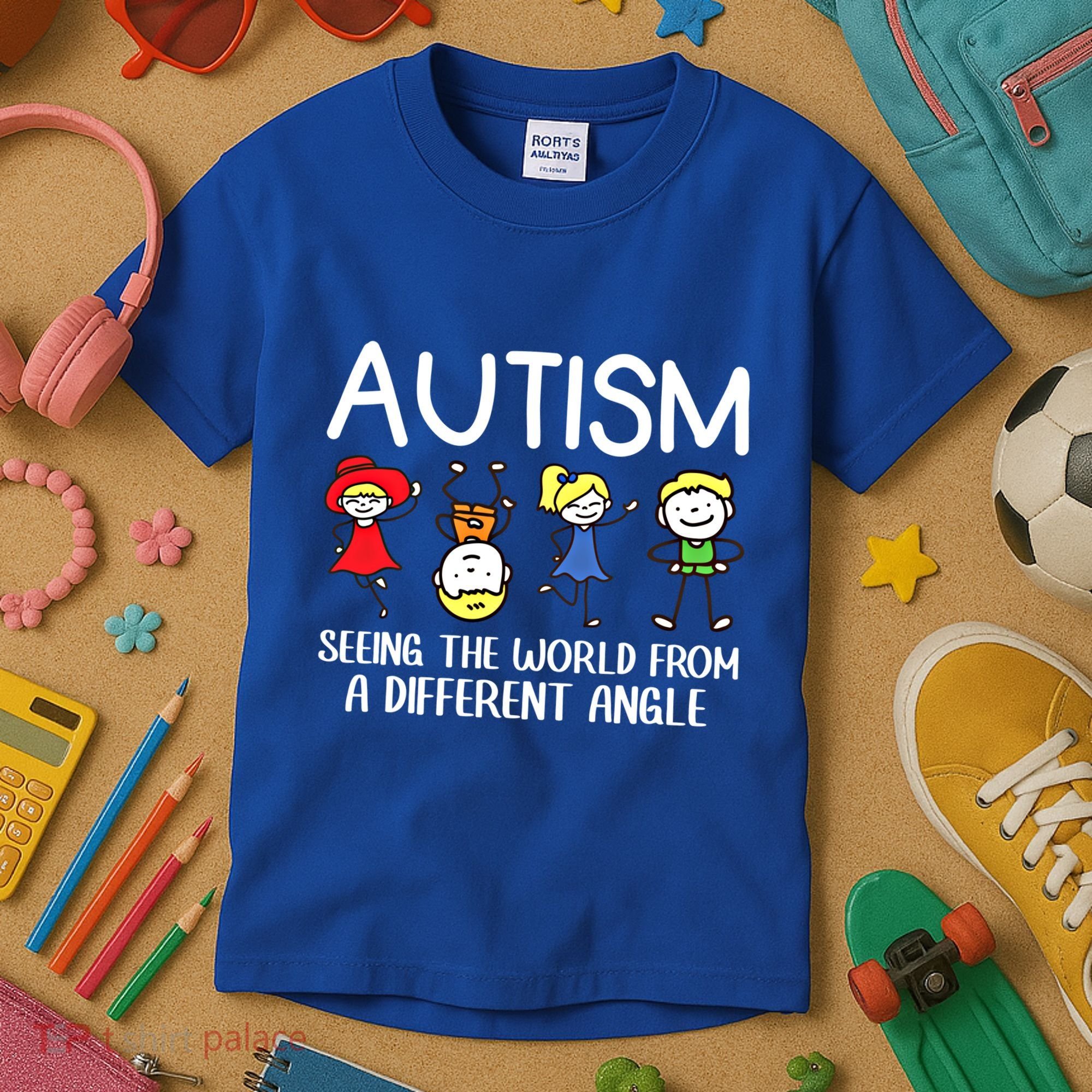 Seeing The World From A Different Angle Autism Awareness Day Gift Kids T-Shirt