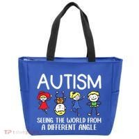 Seeing The World From A Different Angle Autism Awareness Day Gift Tote Bag thumb 0