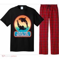 Save The Whale Gift Orca Killer Retro Whale Funny Gift Cool Gift Pajama Set thumb 0