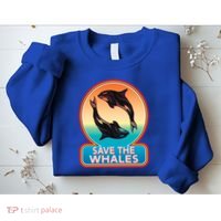 Save The Whale Gift Orca Killer Retro Whale Funny Gift Cool Gift Sweatshirt thumb 2