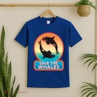 Save The Whale Gift Orca Killer Retro Whale Funny Gift Cool Gift T-Shirt thumb 2