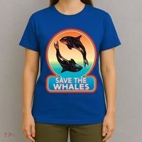 Save The Whale Gift Orca Killer Retro Whale Funny Gift Cool Gift T-Shirt thumb 4
