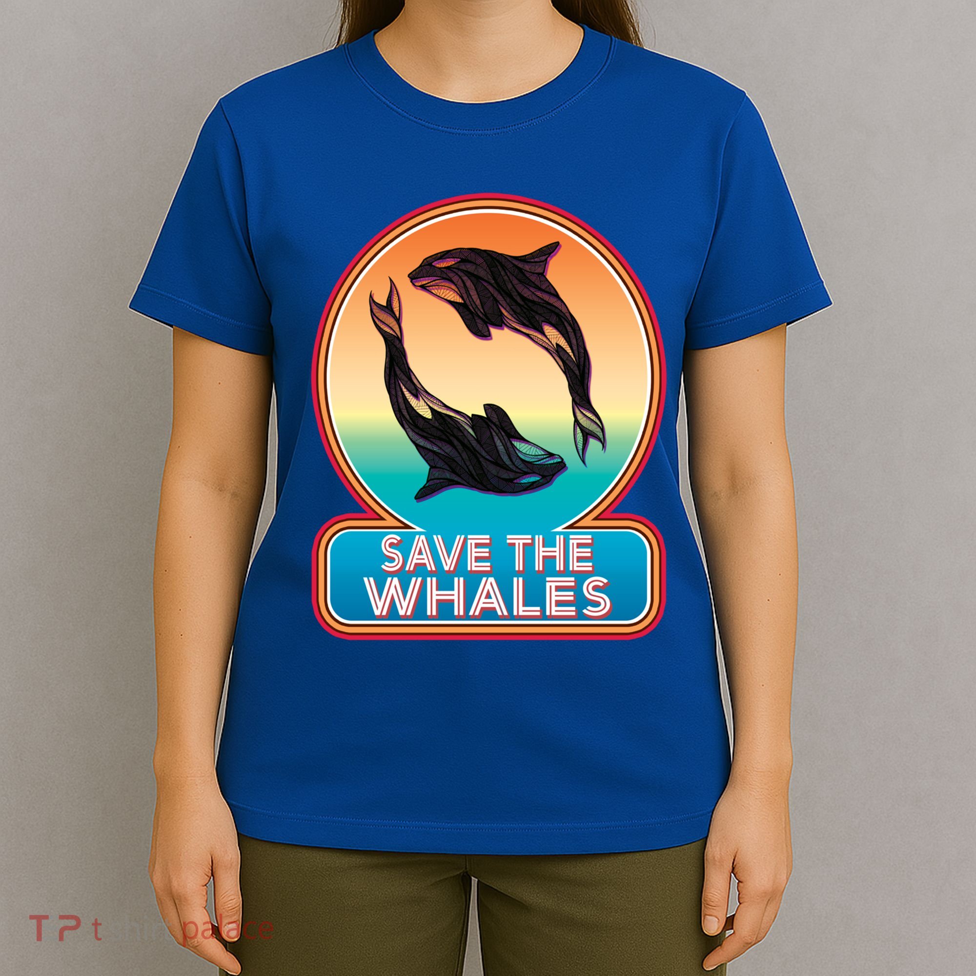 Save The Whale Gift Orca Killer Retro Whale Funny Gift Cool Gift T-Shirt