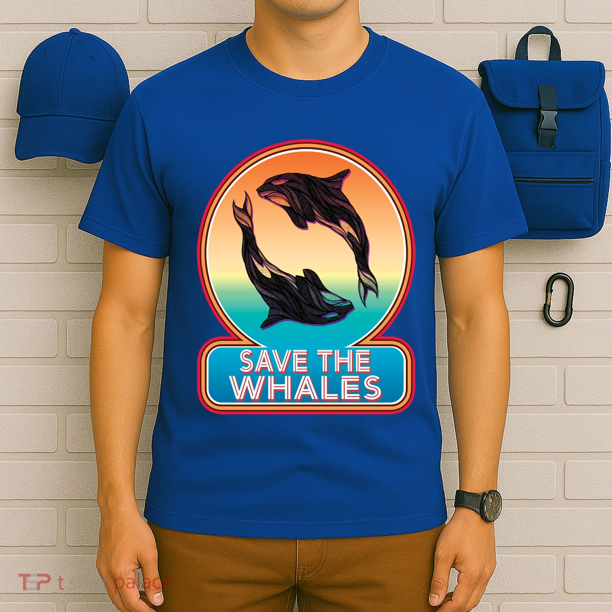 Save The Whale Gift Orca Killer Retro Whale Funny Gift Cool Gift T-Shirt