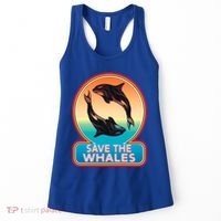 Save The Whale Gift Orca Killer Retro Whale Funny Gift Cool Gift Women's Tank Top thumb 0