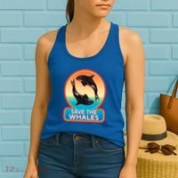 Save The Whale Gift Orca Killer Retro Whale Funny Gift Cool Gift Women's Tank Top thumb 2