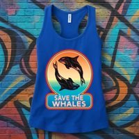 Save The Whale Gift Orca Killer Retro Whale Funny Gift Cool Gift Women's Tank Top thumb 3