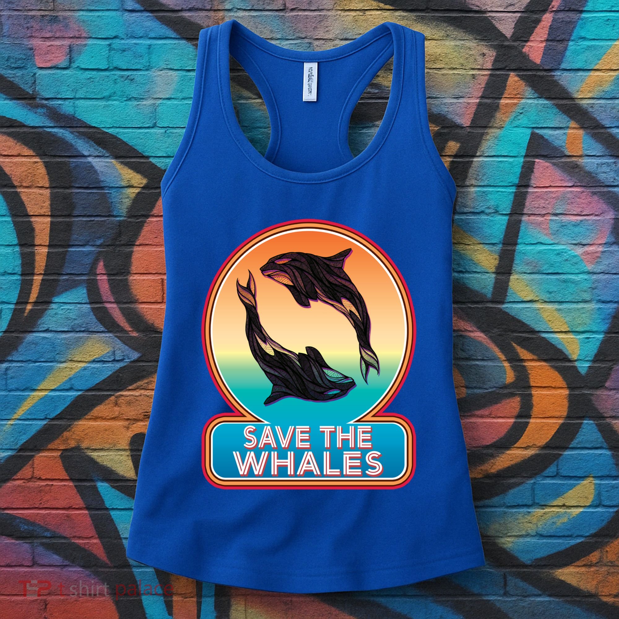 Save The Whale Gift Orca Killer Retro Whale Funny Gift Cool Gift Women's Tank Top