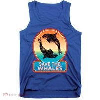 Save The Whale Gift Orca Killer Retro Whale Funny Gift Cool Gift Tank Top thumb 0