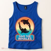Save The Whale Gift Orca Killer Retro Whale Funny Gift Cool Gift Tank Top thumb 2