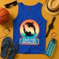 Save The Whale Gift Orca Killer Retro Whale Funny Gift Cool Gift Tank Top thumb 4