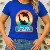 Save The Whale Gift Orca Killer Retro Whale Funny Gift Cool Gift Women's T-Shirt thumb 2