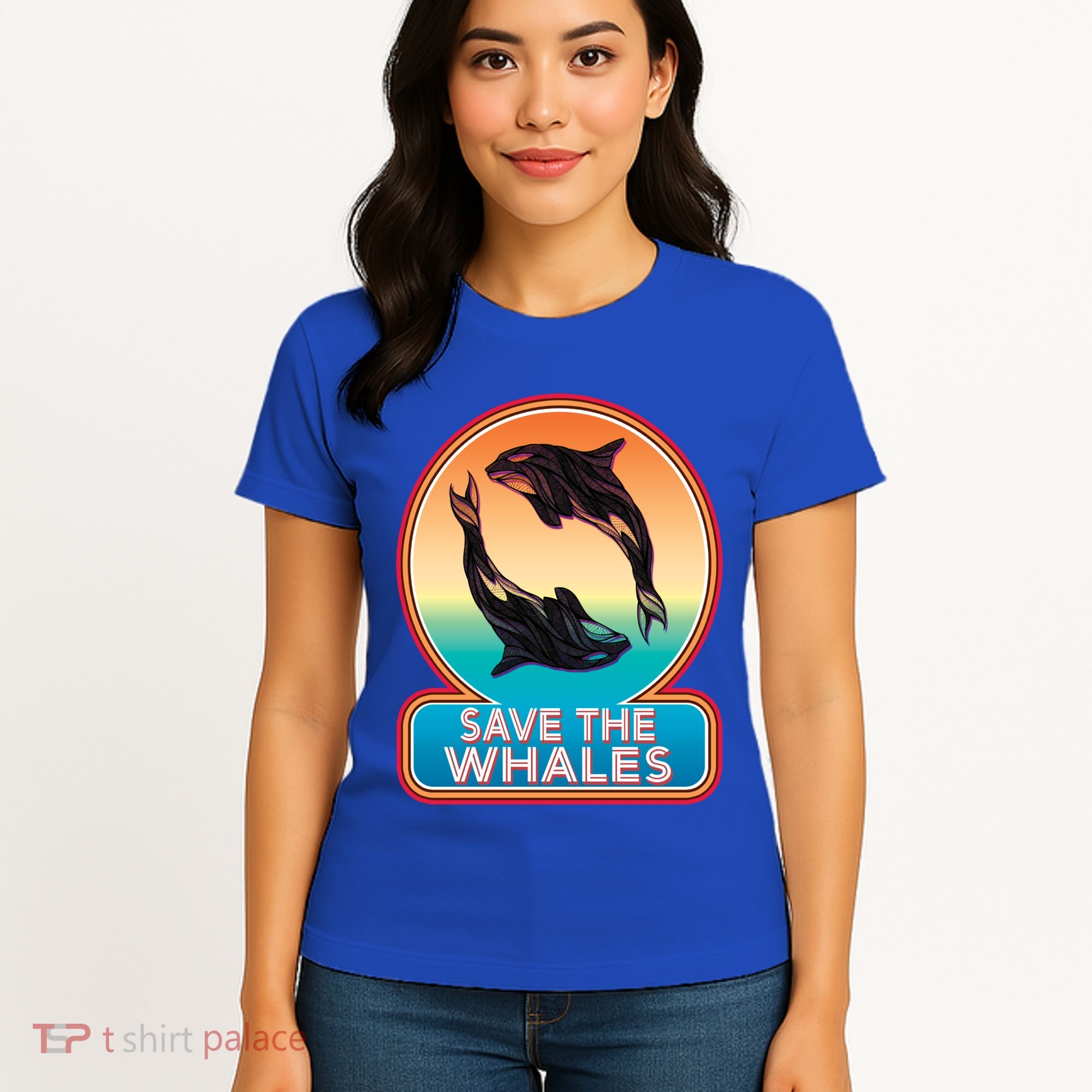 Save The Whale Gift Orca Killer Retro Whale Funny Gift Cool Gift Women's T-Shirt