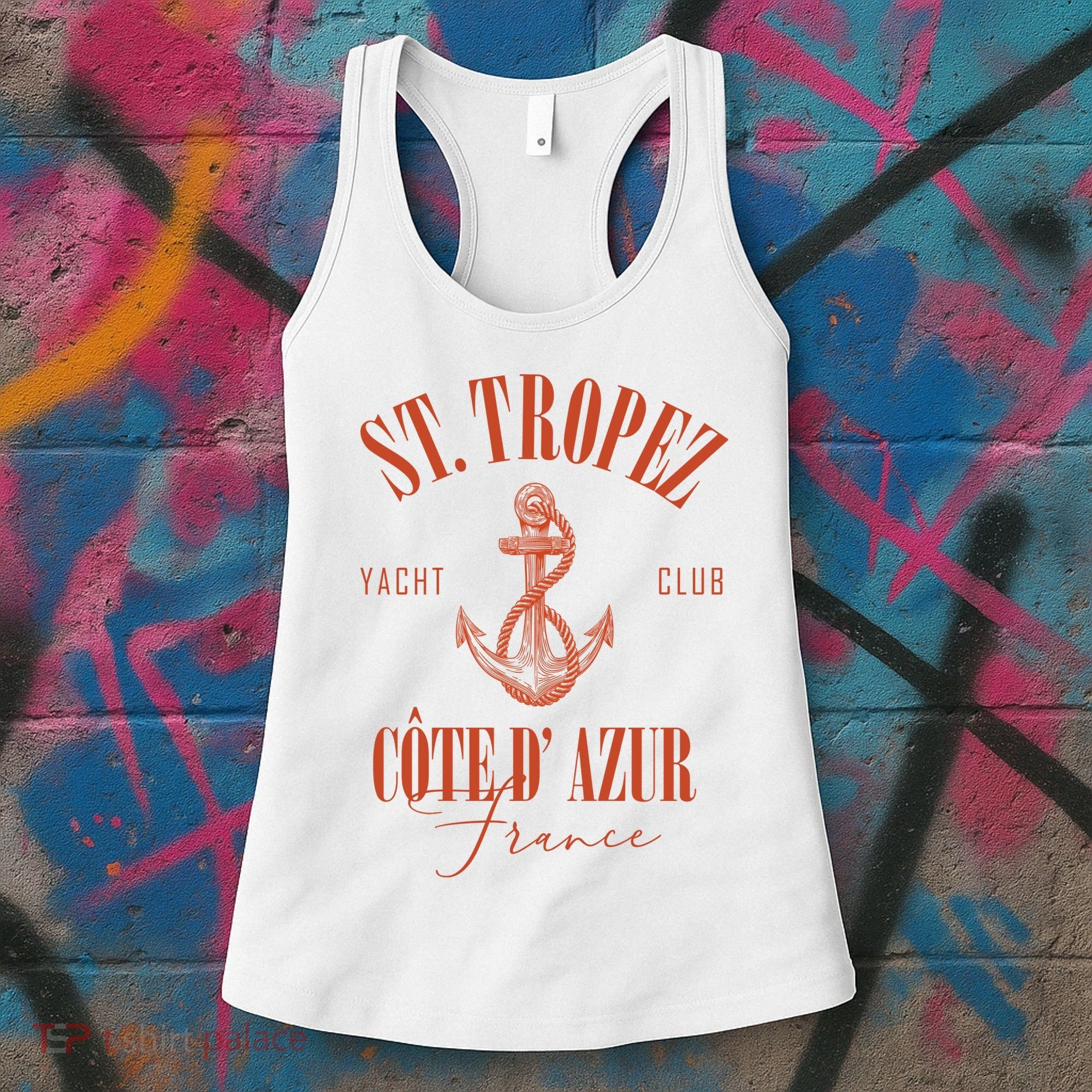 St Tropez Yacht Club Cote Dazur France Vacation Women's Tank Top