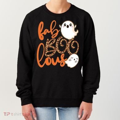Stylish leopard Halloween Fab-BOO-lous Ghost Women's Sweatshirt