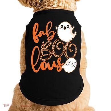 Stylish leopard Halloween Fab-BOO-lous Ghost Doggie Tank