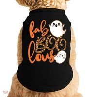 Stylish leopard Halloween Fab-BOO-lous Ghost Doggie Tank thumb 0