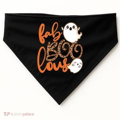 Stylish leopard Halloween Fab-BOO-lous Ghost USA-Made Doggie Bandana