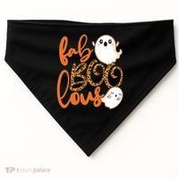 Stylish leopard Halloween Fab-BOO-lous Ghost USA-Made Doggie Bandana thumb 0