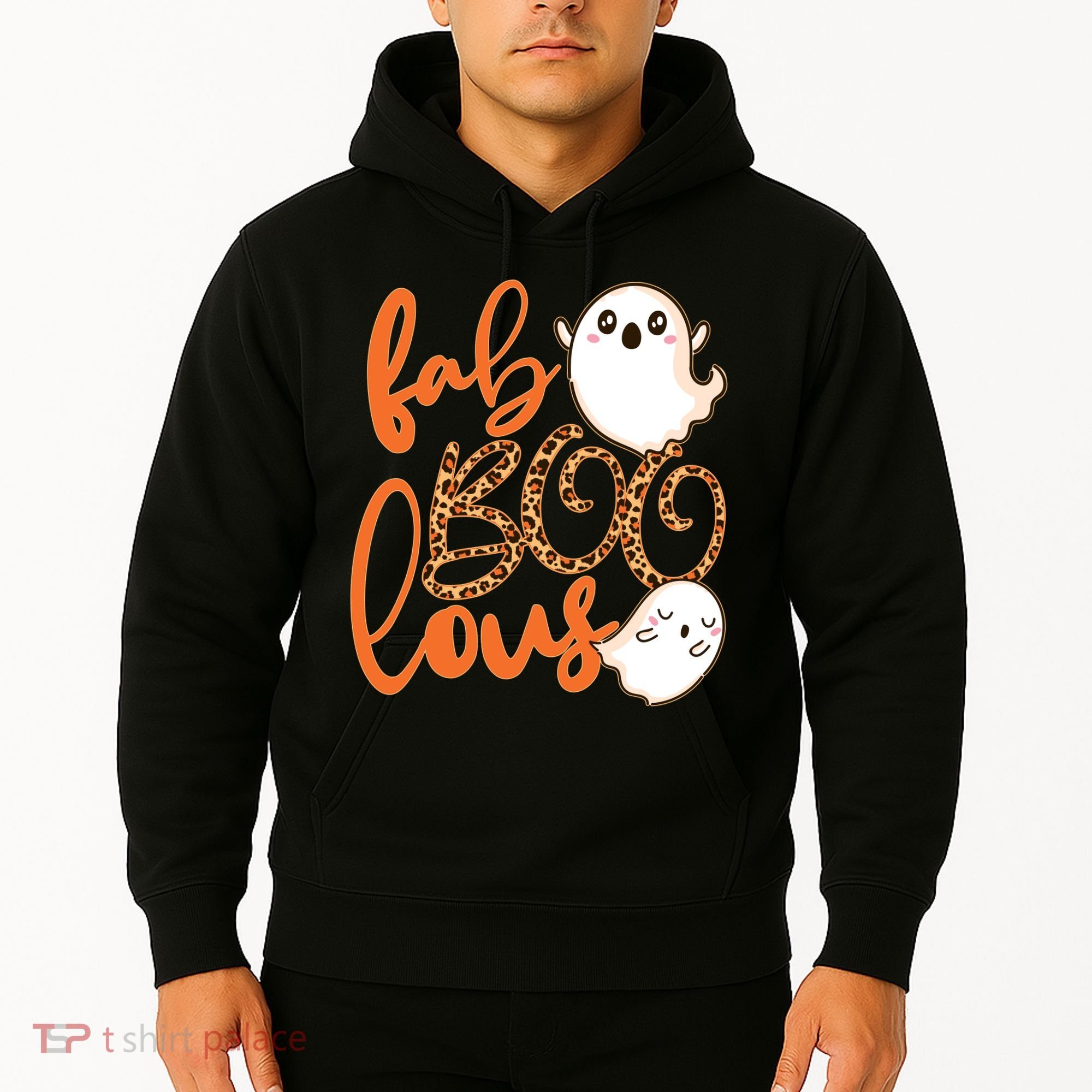 Stylish leopard Halloween Fab-BOO-lous Ghost Hoodie