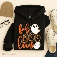 Stylish leopard Halloween Fab-BOO-lous Ghost Hoodie thumb 4