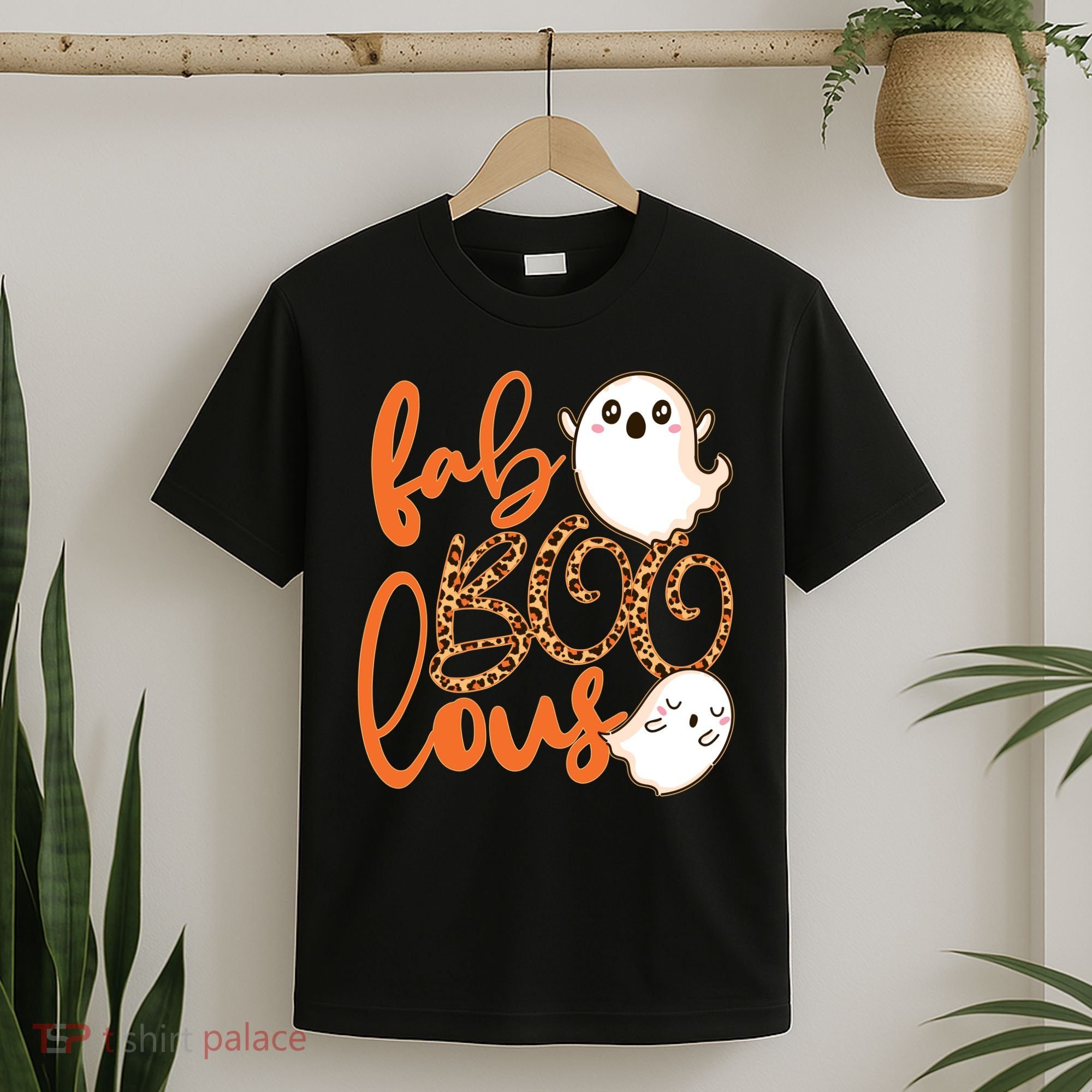 Stylish leopard Halloween Fab-BOO-lous Ghost T-Shirt