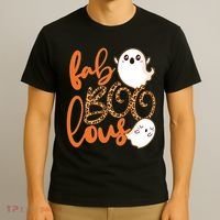 Stylish leopard Halloween Fab-BOO-lous Ghost T-Shirt thumb 3