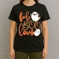 Stylish leopard Halloween Fab-BOO-lous Ghost T-Shirt thumb 4