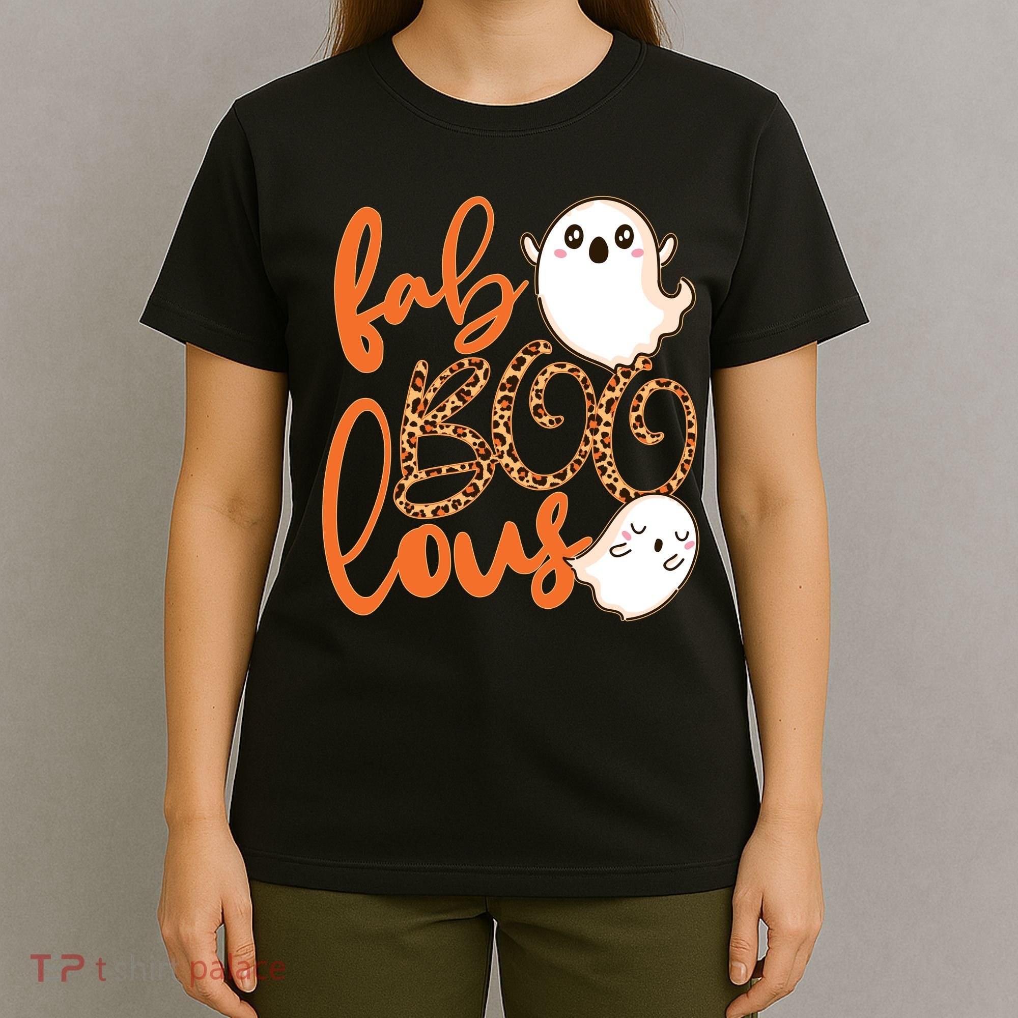 Stylish leopard Halloween Fab-BOO-lous Ghost T-Shirt