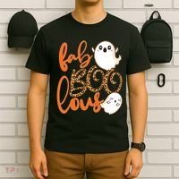 Stylish leopard Halloween Fab-BOO-lous Ghost T-Shirt thumb 6