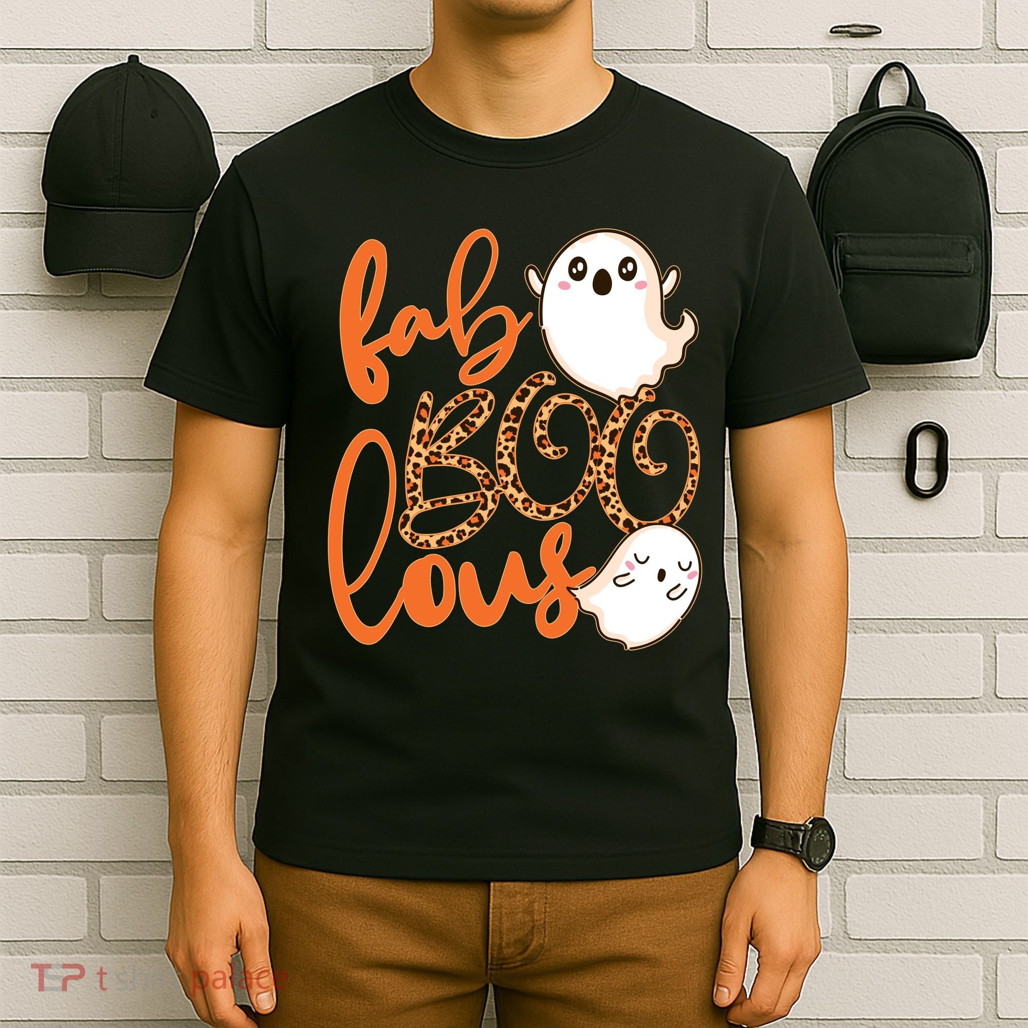 Stylish leopard Halloween Fab-BOO-lous Ghost T-Shirt