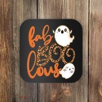 Stylish leopard Halloween Fab-BOO-lous Ghost Coaster thumb 0