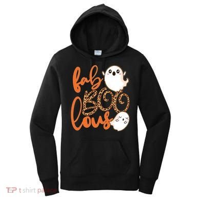 Stylish leopard Halloween Fab-BOO-lous Ghost Women's Hoodie
