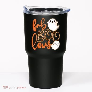 Stylish leopard Halloween Fab-BOO-lous Ghost Tumbler